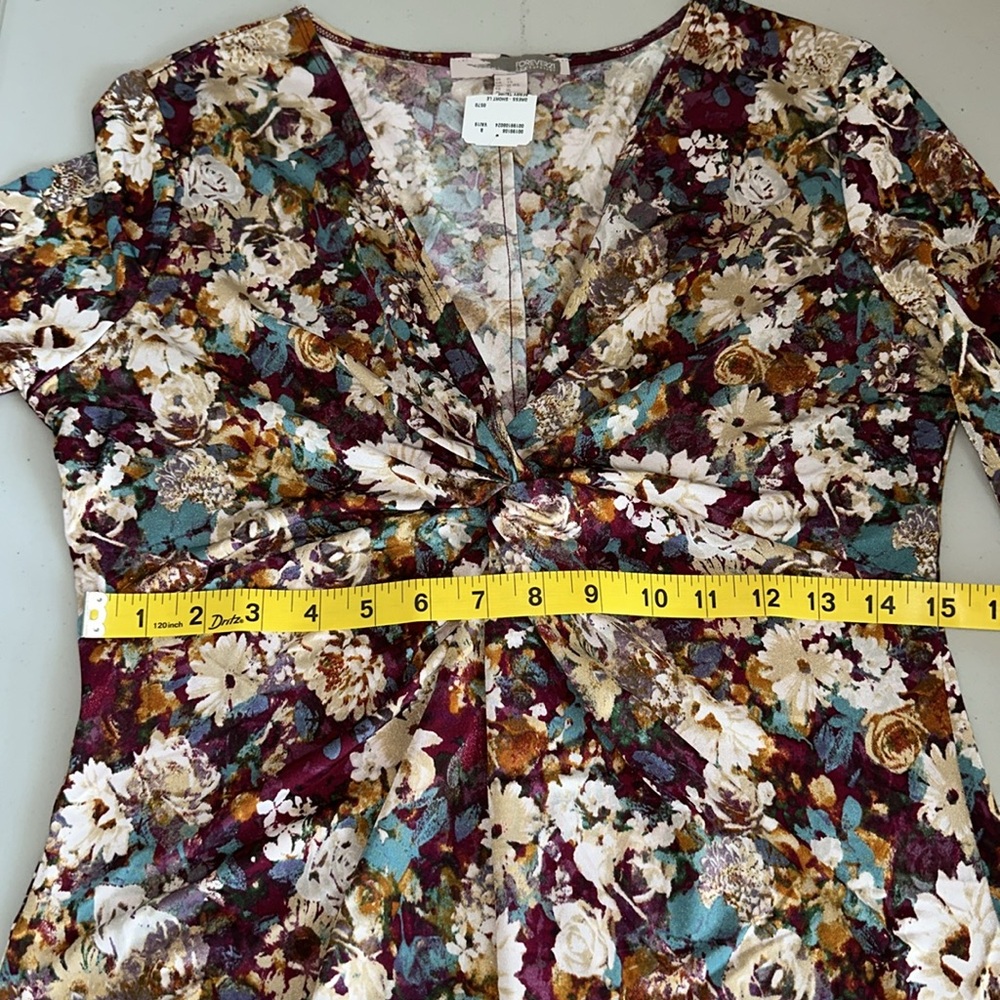 New with tag FOREVER 21 Multicolor Floral Long Sleeve Dress Size XL. - Picture 8 of 15